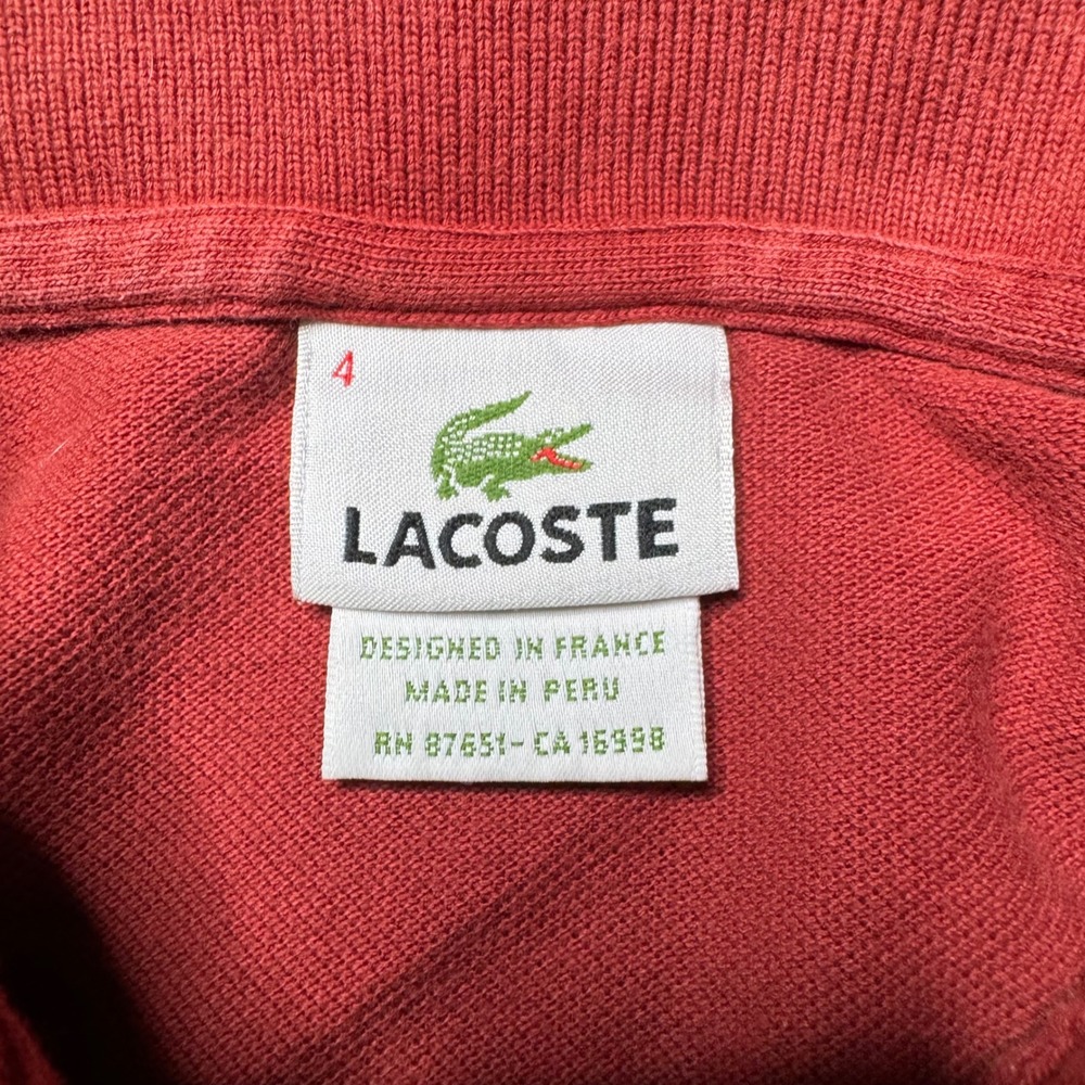 Lacoste Men's Red Clay Short Sleeve Classic Fit Polo Shirt‎ Size 4 Medium - Picture 3 of 5